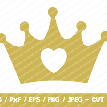 1 Crown SVG, Crown Cut File, Instant Download, Cricut & Silhouette, Heart Crown SVG, Princess Crown, Princess SVG, Gold Crown, Crown Cut Fil