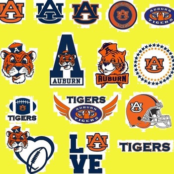 10 Auburn Tigers University Svg Dxf Eps Png, Cut File Pack , Download Football Files, Cricut, Cameo, Vinyl Machine Active