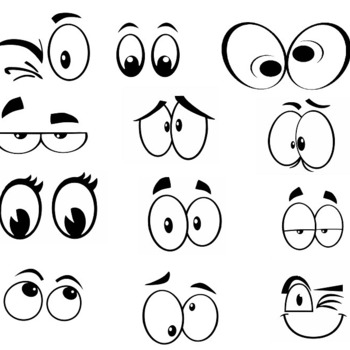 10 Drawn cartoon svg eyes cute angry high happy sad winking surprised