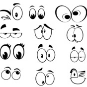 10 Drawn cartoon svg eyes cute angry high happy sad winking surprised