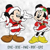 10 SVG PNG Christmas Minnie and Mickey Mouse Santa Red Сostume Dress Layered Cut Files for Silhouette Cricut Iron on Transfer Disney Design