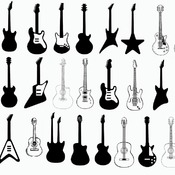 100 Guitar electric svg acoustic bass classical clip art black and white image drawing