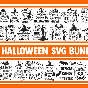 100 Halloween SVG Bundle, fall svg, witch svg, pumpkin svg, ghost svg, witch hat svg, trick or treat svg, svg designs, svg quotes, svg sayin