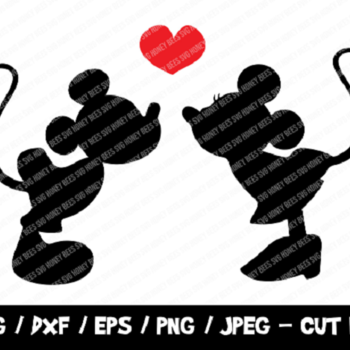 103 Mickey & Minnie Kiss SVG, Disney SVG, Instant Download, Cricut and Silhouette, Disney Trip Svg, Disney Vacation Svg, Minnie Mouse, Heart