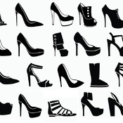 104 Shoes with heels svg black and white image clip art drawing designs