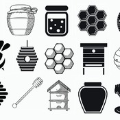 106 Honey house svg cartoon clip art designs drawing black and white image