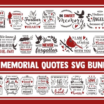 106 Memorial SVG bundle, in loving memory svg, cardinal svg, your wings were ready svg, remembrance svg, christian svg, svg quotes, svg desi