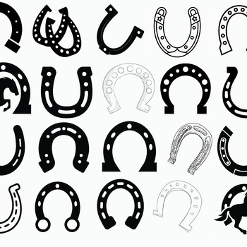 107 Horseshoe bend svg double lucky wedding black and white clip art image drawing