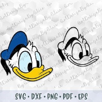 107 SVG PNG Donald Duck Head Face Mickey Minnie Mouse Friends Layered Cut files Cricut Silhouette Outline Iron on Transfer Printable Images