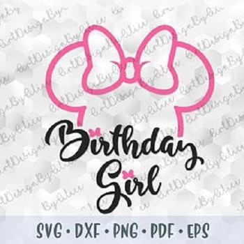 108 Minnie Mouse Outline SVG PNG Birthday Girl Head Ears Bow Pink Polka Dots Cut file Cricut Download Silhouette Iron on Sublimation Transfe