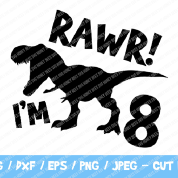 108 Rawr I'm 8, 8th Birthday Dinosaur SVG, Six, Eighth Birthday Tee, Dino Shirt, Dinosaur Party, Funny, Trendy Kids, Rawr SVG, Birthday Svg