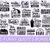 109 Funny Quotes SVG Bundle, funny svg sayings, funny kitchen svg, wine svg sayings, funny coffee svg, always late svg, sarcastic svg, cricu