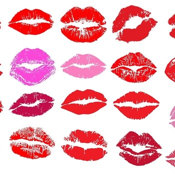 109 Red and pink lips svg tenderness kiss imprint drawing black and white clip art image bundle