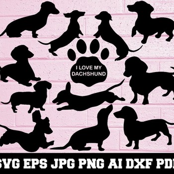 11 Dachshund SVG Dachshund Silhouette SVG Cut Files Dachshund Bundle SVG Dachshund Clipart Dachshund Cut File Instant Download