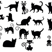 11 Сartoon black cat svg clip art bundle cut files designs cool images