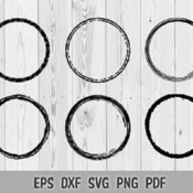 110 SVG Circle Grunge Brush Frame vector Cut files Cricut Silhouette Iron on Template Clip Art Digital Download PNG DXF Monogram Frames Temp