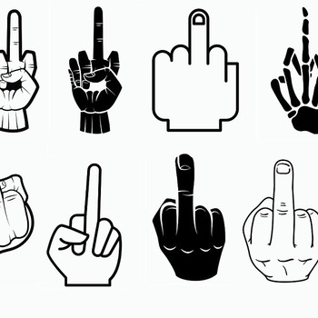 111 Middle Fingers up svg more bad black and white image bundle clip art drawing