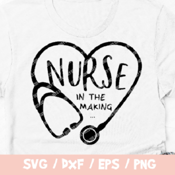 113 Nurse In The Making SVG, Future Nurse Vector, Heartbeat svg,Heart beat svg, Healthcare, Nurse SVG cut file, Stethoscope Heart Cardiogram