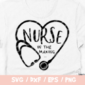 113 Nurse In The Making SVG, Future Nurse Vector, Heartbeat svg,Heart beat svg, Healthcare, Nurse SVG cut file, Stethoscope Heart Cardiogram