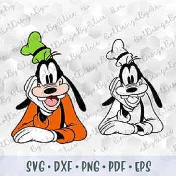 116 SVG PNG Goofy Head Face Mickey Minnie Mouse Friends Layered Cut files Cricut Silhouette Outline Iron on Transfer Printable Images Birthd