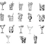 12 Cocktail glass svg image drink cup clip art work cut files designs