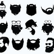 121 Beard skull dad svg black and white image drawing silhouette clip art bundle