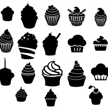 121 Cup cake svg,cut files,silhouette clipart,vinyl files,vector digital,svg file,svg cut file,clipart svg,graphics clipart