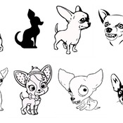 123 Chihuahua dog svg peeking black and white image drawing bundle clip art