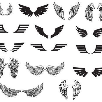 124 Angel Wings svg,cut files,silhouette clipart,vinyl files,vector digital,svg file,svg cut file,clipart svg,graphics clipart