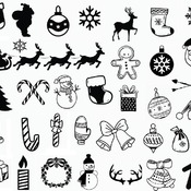 124 Christmas svg tree snowman Santa Claus gift snowflake horns clip art