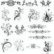 127 Decorative Ornaments svg large small black and white image clip art bundle drawing