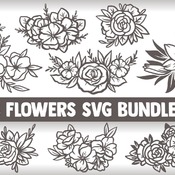 13 Flower SVG Bundle, rose svg, flowers svg, bouquet svg, floral svg, leaf svg, leaves svg, wreath svg, svg designs, svg files for cricut, p