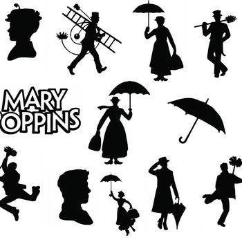 13 Mary Poppins svg,cut files,silhouette clipart,vinyl files,vector digital,svg file,svg cut file,clipart svg,graphics clipart