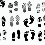 130 Footprint baby svg bundle silhouette clip art drawing black and white image