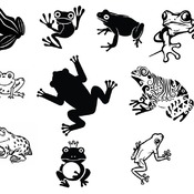 131 Frog crazy tree svg drawing black and white image bundle clip art