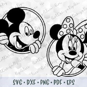 134 SVG PNG Mickey and Minnie Mouse Hands Head Ears Bow Cut File Outline Stroke Silhouette Cricut Iron on Transfer Template Shirt Coloring P