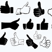 136 Like Hand Sign svg drawing silhouette clip art black and white image