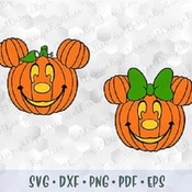 136 SVG PNG Minnie Mickey Mouse Pumpkin Halloween Bow Ears Head Layered Cut Files Silhouette Cricut download Iron on Transfer Disney Print C