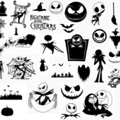 137 Nightmare Before Christmas svg sally jack image bundle clip art black and white