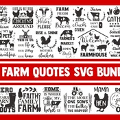 14 Farm SVG Bundle, farmhouse svg, farm animal svg, farm life svg, sign svg, svg designs, svg quotes, svg sayings, chicken svg, cow svg, hei