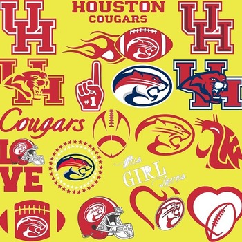 14 Houston Cougars Svg Dxf Eps Png, Cut File Pack , Download Football Files, Cricut, Cameo, Vinyl Machine Active