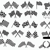 142 Racing Flag tattoo svg design black and white image bundle clip art drawing