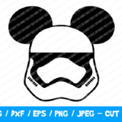 144 Mickey Head Stormtrooper Svg, Mickey Mouse Head Shape Svg, Disney Monogram Frame Svg, Star Wars Disney Svg, Stormtrooper with Mickey Hea