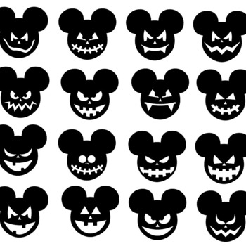 144 Mickey Scary Faces svg,cut files,silhouette clipart,vinyl files,vector digital,svg file,svg cut file,clipart svg,graphics clipart