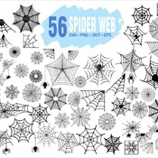 144 Spider Web SVG files Clipart PNG Transparent included Cricut Silhouette Eps dxf png svg Digital files