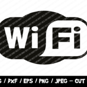 145 Wifi Logo SVG File, Wifi Here SVG, Instant Download, Cricut, Silhouette, Dxf File, PNG Clipart, Vinyl Cutting File, Shirt Cut File, Inte