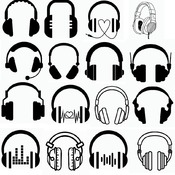 148 Headphone svg,cut files,silhouette clipart,vinyl files,vector digital,svg file,svg cut file,clipart svg,graphics clipart