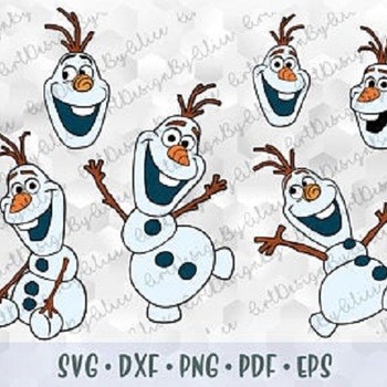 15 Bundle SVG PNG Olaf Snowman Frozen Head Face Layered Cut file Cricut Silhouette Iron on Transfer Print Sublimation Disney Design Clip Art