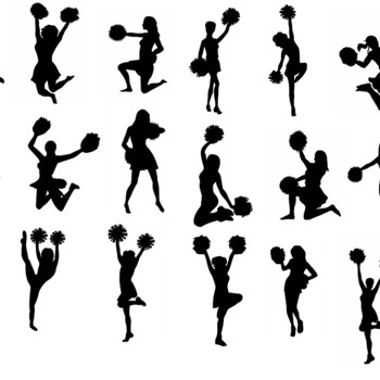 15 Cheerleader svg,cut files,silhouette clipart,vinyl files,vector digital,svg file,svg cut file,clipart svg,graphics clipart