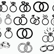 152 Wedding ring sets svg women finger tattoos drawing clip art black and white image